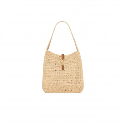 YSL LE 5 À 7 SUPPLE LARGE IN RAFFIA 785381GAAEZ2791 (35*30*10cm)